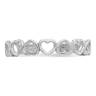 14K White Gold Open Hearts Toe Ring – view 6