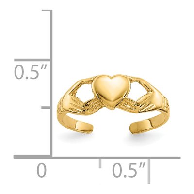 14K Yellow Gold Claddagh Toe Ring – view 4