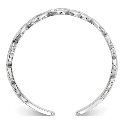 14K White Gold Hearts Toe Ring – view 3