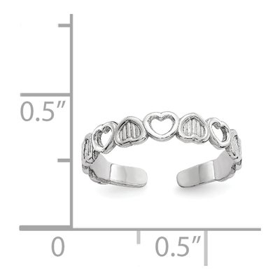 14K White Gold Hearts Toe Ring – view 4