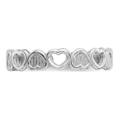 14K White Gold Hearts Toe Ring – view 6