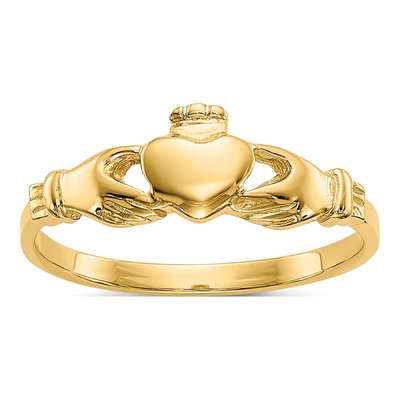 14K Yellow Gold Baby Claddagh Ring