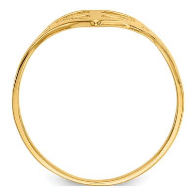 14K Yellow Gold Heart Cross Ring – view 3