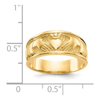 14K Yellow Gold 8mm Claddagh Band – view 4