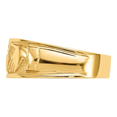 14K Yellow Gold 8mm Claddagh Band – view 5