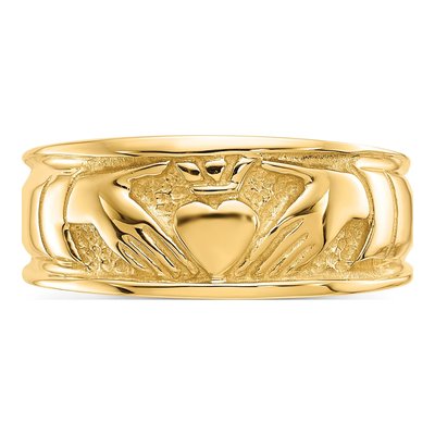 14K Yellow Gold 8mm Claddagh Band – view 6
