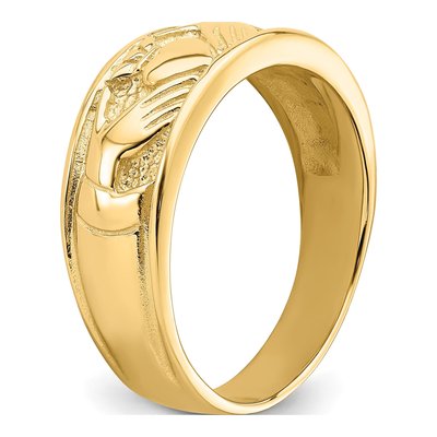 14K Yellow Gold 8mm Claddagh Band – view 8