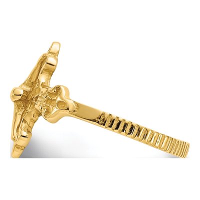 14K Yellow Gold Crucifix Ring – view 4