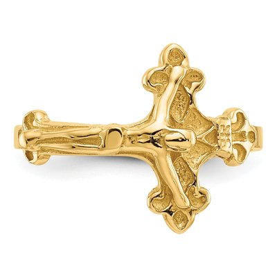 14K Yellow Gold Crucifix Ring – view 5
