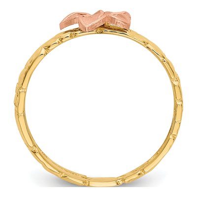 14K Two-Tone Gold Plumeria Baby Ring – view 3