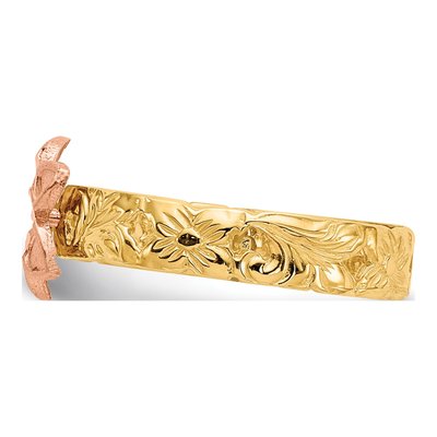 14K Two-Tone Gold Plumeria Baby Ring – view 5