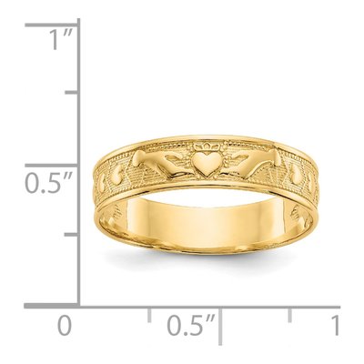 14K Yellow Gold 5mm Claddagh Band – view 4
