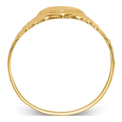 14K Yellow Gold Kids' Heart Signet Ring – view 3