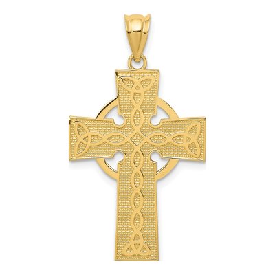14K Yellow Gold Celtic Cross Pendant