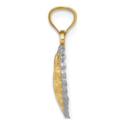 14K Yellow Gold Diamond-Cut Heart Pendant – view 3