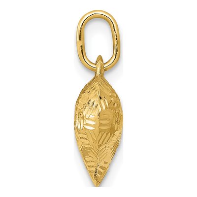 14K Yellow Gold Puffed Heart Basket Weave Pendant – view 3