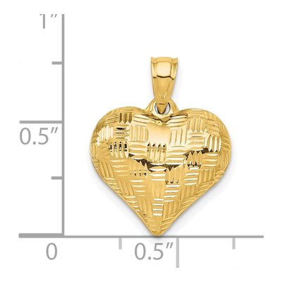 14K Yellow Gold Puffed Heart Pendant – view 5