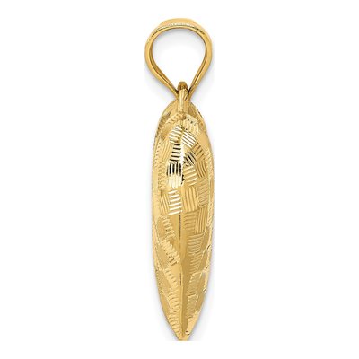 14K Yellow Gold Puffed Heart Pendant – view 3