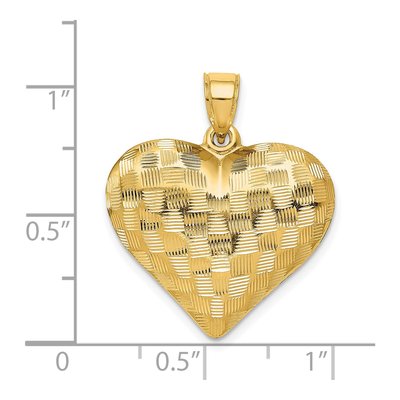 14K Yellow Gold Puffed Heart Pendant – view 5