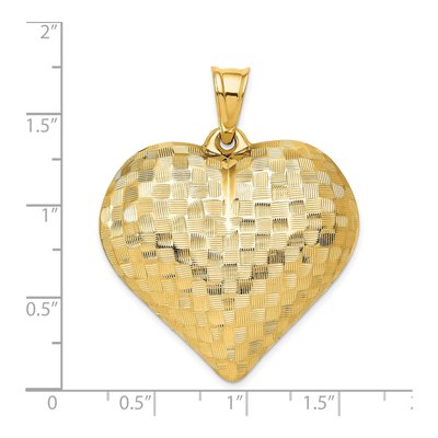 14K Yellow Gold 3-D Puffed Heart Pendant – view 5