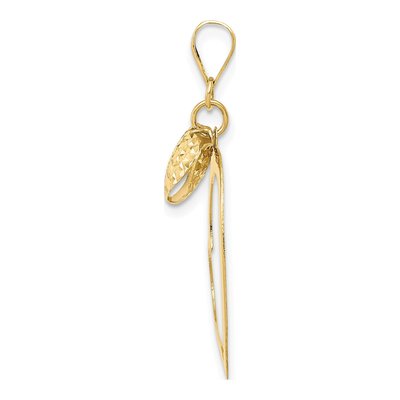 14K Yellow Gold 3-D Puffed Heart Pendant – view 3
