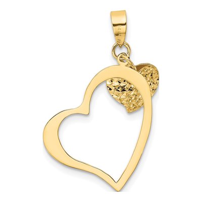 14K Yellow Gold 3-D Puffed Heart Pendant – view 4