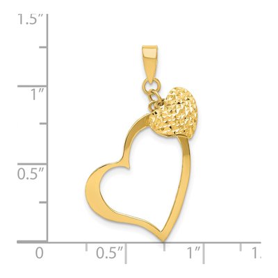 14K Yellow Gold 3-D Puffed Heart Pendant – view 5