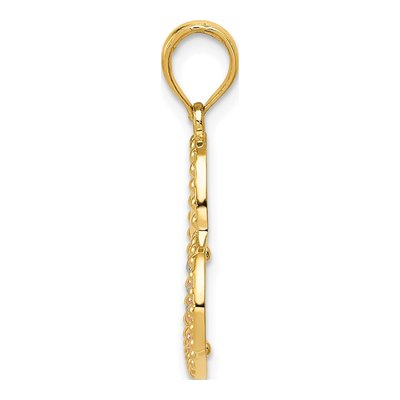 14K Two-Tone Gold Hearts Pendant – view 3