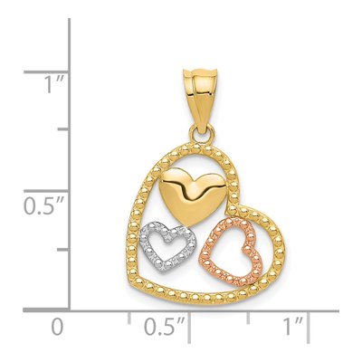 14K Two-Tone Gold Hearts Pendant – view 5