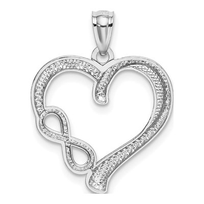 14K White Gold Infinity Heart Pendant – view 4
