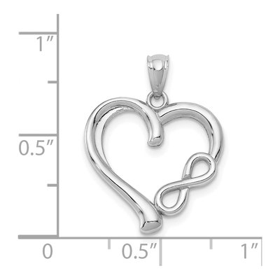 14K White Gold Infinity Heart Pendant – view 5
