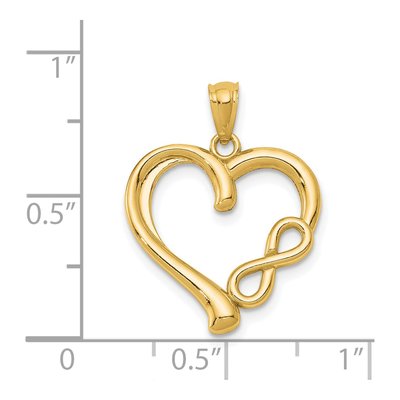 14K Yellow Gold Infinity Heart Pendant – view 4