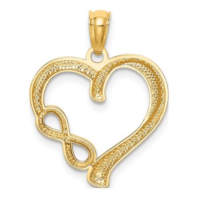 14K Yellow Gold Infinity Heart Pendant – view 5