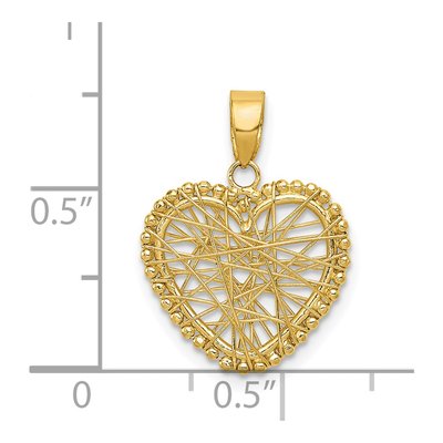 14K Yellow Gold Open Wire Heart Pendant – view 5