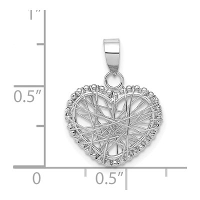 14K White Gold Open Wire Heart Pendant – view 5