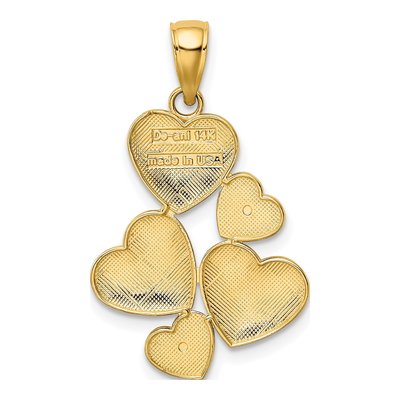 14K Yellow Gold Hearts Pendant – view 4