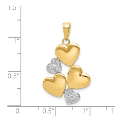 14K Yellow Gold Hearts Pendant – view 5