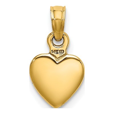14K Yellow Gold 3-D Heart Pendant – view 4
