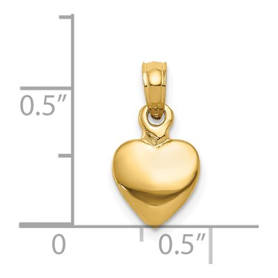 14K Yellow Gold 3-D Heart Pendant – view 5