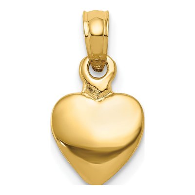 14K Yellow Gold 3-D Heart Pendant