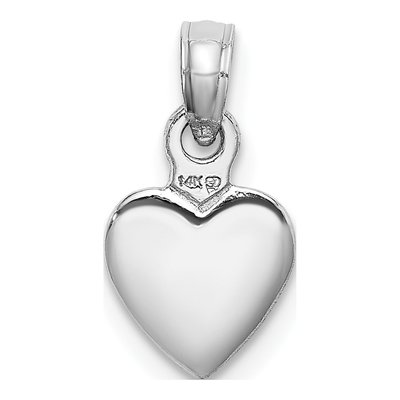 14K White Gold 3-D Heart Pendant – view 4