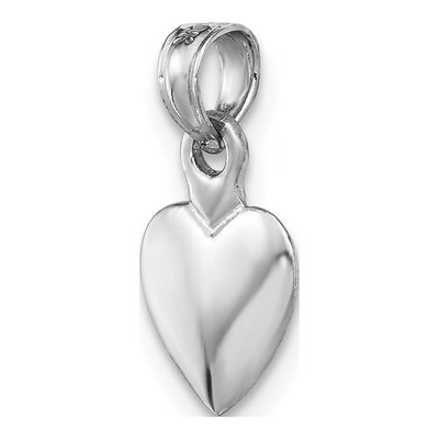 14K White Gold 3-D Heart Pendant – view 5