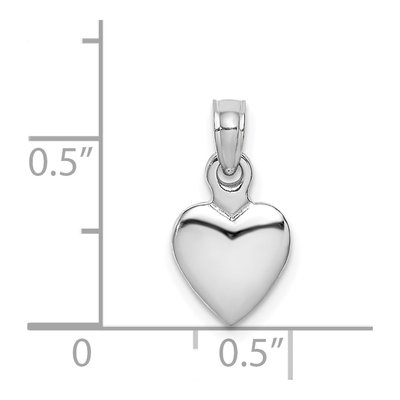 14K White Gold 3-D Heart Pendant – view 6