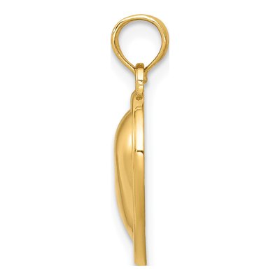 14K Yellow Gold Domed Heart Pendant – view 3