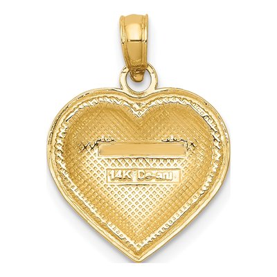 14K Yellow Gold Domed Heart Pendant – view 5