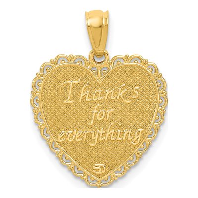 14K Yellow Gold Reversible Mom Heart Pendant – view 4