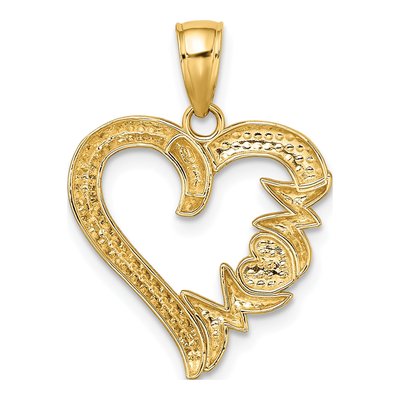 14K Yellow Gold MOM Heart Pendant – view 4
