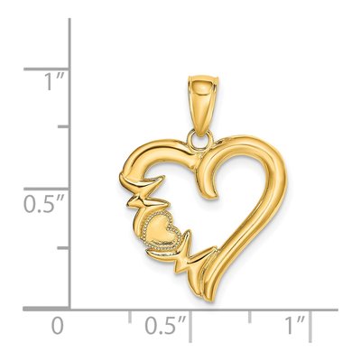 14K Yellow Gold MOM Heart Pendant – view 5