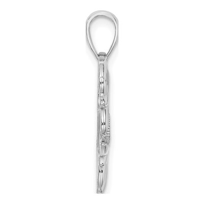 14K White Gold MOM Heart Pendant – view 3