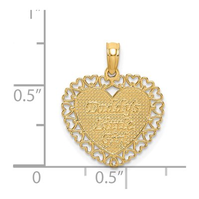 14K Yellow Gold 'daddy's Little Girl' Heart Charm – view 4